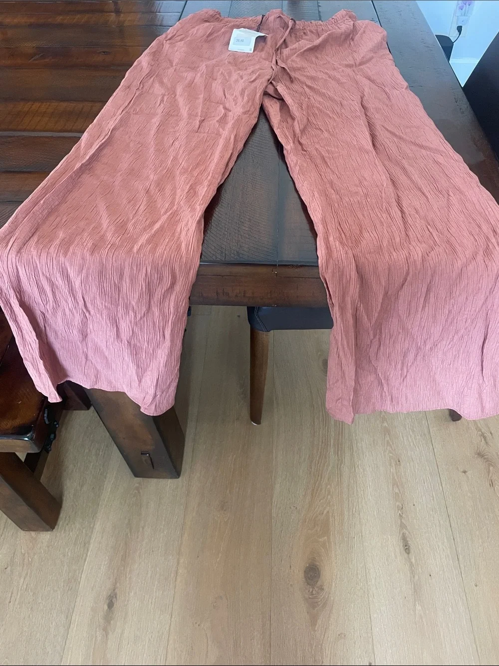 Zara Women’s Drawstring Linen-Blend Pants - Rose